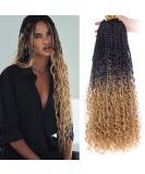 Unionbeauty 24 Boho Box Braids Crochet Hair 8 Packs | Curly Ends Goddess Braiding Hair Extension for Black Women | Ombre Synthetic Pre-looped Hippie Braids 1B/27# 24 Inch - Buy Online on GoSupps.com