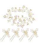 Elegant Bridal Headdress with Pearls & Crystals - Vintage Wedding Hair Accessories | Hair Wire & Hairband for Brides - Buy Online on GoSupps.com