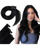 Hetto Remy Tape Extensions - Real Hair Black Injected Tape-in Extensions | 5PCs 45cm 18 Inch #1 - Buy Online on GoSupps.com