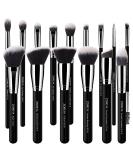Zoreya Makeup Brush Set - Premium 15 Piece Kabuki Brush Set for Cosmetics - Cruelty-Free Synthetic Brushes for Foundation, Concealer, Blush, and Eye Shadows - Buy Online on GoSupps.com