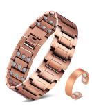 Copper Magnetic Bracelet for Men - Ultra Strength Double Row Brazaletes with Adjustment Tool & Gift Box - 3 Row Copper - Buy Online on GoSupps.com