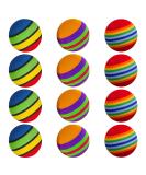 Rumyve 12 Pcs Rainbow Cat Toy Balls - Interactive Indoor Play Balls for Cats and Kittens - Buy Online on GoSupps.com