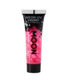 Neon UV Hot Pink Chunky Glitter Gel - 12ml | Face & Body Sparkle - Buy Online on GoSupps.com