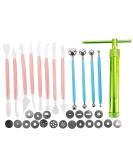 YaeGarden 33Pcs Clay Fondant Extruder Cake Decorating Kit - Sugar Modeling Tool with Clay Gun, Tips, Stylus Dotting Tool, and Modeling Tools - Buy Online on GoSupps.com