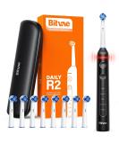 Bitvae R2 Rotating Electric Toothbrush for Adults with 8 Brush Heads Travel Case 5 Modes Rechargeable Power Toothbrush with Pressure Sensor 3 Hours Fast Charge for 30 Days Black Black 1 Pack - Buy Online on GoSupps.com
