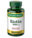 Nature's Bounty Biotin 5000 mcg 150 Rapid Release Softgels - Buy Online on GoSupps.com