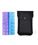 VOFOON Travel Pill Organizer - 7 Day AM PM Case PU Leather Portable Pill Box for Vitamins & Supplements - Small Black Travel Pouch for Men & Women - Buy Online on GoSupps.com