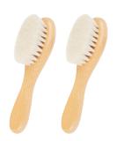 2 Pcs Natural Soft Baby Hair Brush Set with Wooden Handle - Gentle Goat Bristles for Newborns & Toddlers - Buy Online on GoSupps.com