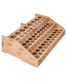 Amazon Basics Craft Paint & Brush Organizer Rack - Holds 60 Bottles & 22 Brushes - Wood Finish - 14 x 8 Inches - Light Brown - Buy Online on GoSupps.com