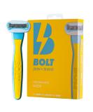 Buy Bolt Performance Razor for Men's Leg Shaving - Ergonomic Zinc Alloy 5-Blade Cartridge with Aloe & Vitamin E - Includes 2 Cartridges - International Shipping Available - Buy Online on GoSupps.com