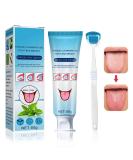 Tongue Cleaner & Scraper Set | Tongue Cleaning Gel 50g + Brush for Fresh Breath | Eliminate Bad Breath - International Shipping - Buy Online on GoSupps.com