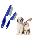 Premium Tiesome Pet Hair Grooming Kit - 2-in-1 Stainless Steel Double-Sided Comb & Massage Comb | Multi-functional Trunk for Dogs | Blue - Buy Online on GoSupps.com