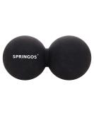SPRINGOS Double Ball Duoball Massage Ball - Hardness: Hard 13 cm Black Twinball for Fascia Release - Buy Online on GoSupps.com