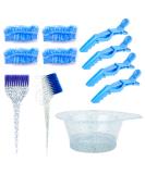 WSimily 11 Pcs Hair Dye Coloring Kit - Professional Salon Tools for DIY Hair Coloring - Mixing Bowl, Brushes, Bleaching Kit, Ear Muffs - Blue - Buy Online on GoSupps.com