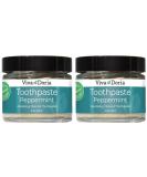 Viva Doria Remineralizing Toothpaste Peppermint | Natural Whitening & Fluoride Free | 3 Oz Glass Jar - 2 Pack | International Shipping Available - Buy Online on GoSupps.com