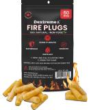 Dextreme Fire Plugs 50 Pcs - Weatherproof Fire Starter for Campfires, Emergencies, Survival - Made in North America - Can Light 50+ Fires, 5+ Minute Burn Time - All Natural - Buy Online on GoSupps.com