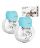 Electric Hands-Free Breast Pump | 2 Modes & 9 Levels | LCD Display | Rechargeable | Low Noise | Portable | 21mm/24mm Flanges | Blue (2PCS) - Buy Online on GoSupps.com