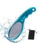 Premium Glass Foot File | Callus Remover with Etching Technology | Portable Foot Scraper for Cracked Heels | Shining Blue - Ideal for Wet & Dry Feet - Buy Online on GoSupps.com
