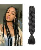 Gairyan Jumbo Braids Extensions - 60cm Ombre Synthetic Braid Art Hair (1 Piece 100g) - Natural Black Afro Hair for Box Crochet Braids - Buy Online on GoSupps.com