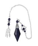 Kyeygwo Blue Sandstone Cone Stone Pendulum - Double Crystal Point Quartz Gemstone for Divination Meditation and Reiki Healing - Buy Online on GoSupps.com