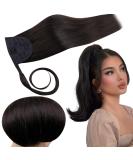 Runature 35cm Black Ponytail Hair Extensions - Real Human Hair 70g Natural Black #1B Smooth Braid - Buy Online on GoSupps.com