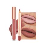 2PCS Lip Liner and Lipstick Set - Long Lasting Waterproof Lip Stain - Highly Pigmented Makeup Kit for Daily & Holiday Gifts - Buy Online on GoSupps.com