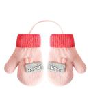 Kids Cute Fox Knitting Gloves with Plush Lining | 1-3 Yrs | Cartoon/Pink - Buy Online on GoSupps.com