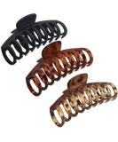 OWIIZI Big Hair Claw Clips for Women Long Thick Hair - 3 Pack Nonslip Jumbo Hair Clips for Strong Hold and Styling - Color 001 - Buy Online on GoSupps.com