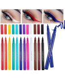 12 Colorful Eyeliner Pen Set - Eye Shadow Pencil & Lip Liner Kit | Professional Waterproof & Retractable Eye Makeup | Metallic, Glitter & Pearl Eyeliner Pencil for Women - Buy Online on GoSupps.com