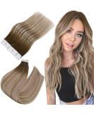 Easyouth Balayage Tape in Human Hair Extensions 16 Inch #3/8/22 - Brown to Blonde Ombre Seamless Skin Weft - 20Pcs 40g - Buy Online on GoSupps.com