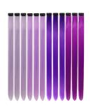12 Pcs Colored Hair Extensions Colorful Clip in Hair Extensions 22 inch Synthetic Straight Hair Extensions for Kids Girls Women Light purple - Buy Online on GoSupps.com