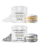 Edible Glitter Set - Silver & White Powder for Drinks Cocktails Desserts | 2x4g Tasteless Glitter for Liqueurs & Champagne - Buy Online on GoSupps.com