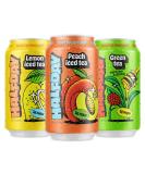 Halfday Prebiotic Iced Tea Variety 12-Pack - Nostalgic Flavor, Low Sugar, Incredible Taste - Paleo & Gluten Free Gut Health Drinks - Lightly Sweetened Healthy Canned Tea - 12 fl oz - Buy Online on GoSupps.com