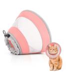 Supet Breathable Adjustable Cat Cone Collar - Water Resistant & Soft Recovery E-Collar for Cats - Pink (Neck Girth 14-24CM) - Buy Online on GoSupps.com