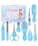 RoseFlower 9 in 1 Baby Healthcare & Grooming Kit - Nursery Care Set for Newborns, Infant Boys & Girls - Includes Toothbrush, Nail Clipper, Nose Cleaner, Nasal Aspirator - Baby Essentials - Buy Online on GoSupps.com