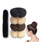 4 pieces of dutt pillow dutt pillow large donut hair bun maker set updos Accessories bottling cushion large nylon haardonut brown bun help for children girls (black brown cream white) - Buy Online on GoSupps.com