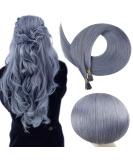 Runatur i-Tip Extensions | Real Hair Bonding Gray Blue 40cm | 25 Strand 16 Inch 20g Light Blue Hair Extensions - Buy Online on GoSupps.com