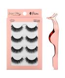 3D False Eyelashes - Reusable Long & Thick Handmade Dramatic Eyelashes (4 Pairs) with Clip - Enhance Your Makeup Look - Buy Online on GoSupps.com