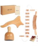 Bictive 4 in 1 Maderotherapy Set - Anti-Cellulite Massage Lymphatic Drainage Wood Rollers & Bag | Boost Body Wellness - Buy Online on GoSupps.com
