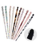10 Pieces Leopard Print Acetate Hair Sticks - Vintage Styling for Women - Tortoise Shell Hairpins - Long Hair Accessories with Flannelette Bag - Buy Online on GoSupps.com