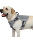 Rabbitgoo No Pull Dog Harness for Medium & Large Dogs Tactical Adjustable Vest with Metal Buckles & Padded Support - Breathable Military-Grade Design (Gray) - Buy Online on GoSupps.com