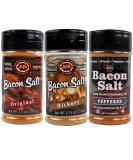 J&D Foods Bacon Salt 3-Pack - Original, Hickory, & Peppered Flavors - Buy Online on GoSupps.com