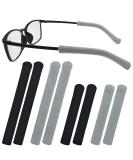 4 Pairs Anti-Slip Elastic Comfortable Glasses Ear Handles | S/L Sizes | Soft Knitted Cotton Fabric | Durable Glasses Sleeve Holder in Black/Gray - Buy Online on GoSupps.com