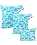 Damero 3 Pcs Baby Wet Dry Cloth Diaper Bag - Reusable Nappy Bag for Travel - Cute Whale Design - Buy Online on GoSupps.com