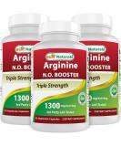 Best Naturals L-Arginine NO Booster Triple Strength 1300 mg Serving 120 Veg Capsules (120 Count (Pack of 3)) 120 count (Pack of 1) - Buy Online on GoSupps.com