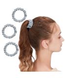 Osilk 3-Set 100% Silk Hair Ties - Light Gray Scrunchy Hair Jewelry Elastic Bands & Rubber Bands (3 Pieces) - Buy Online on GoSupps.com