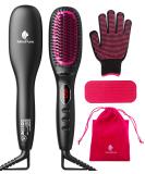 MiroPure Ionic Hair Straightener Brush - Fast Heating Ceramic, 11 Temp Control, Professional Styling for Straightening or Curling (Black) - Buy Online on GoSupps.com