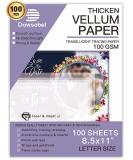 100 Sheets Translucent Vellum Paper, Dowsabel 68LBS 8.5 x 11 inches Printable Vellums for Card Overlays, Invitations Belly Bands, Envelope, Lantern,100 Sheets - Buy Online on GoSupps.com
