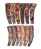 Kirozanny 12pcs Art Fake Temporary Tattoo Sun Protection Compression Arm Sleeves - Random Color - Buy Online on GoSupps.com