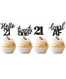 24 PCS 21st Birthday Cupcake Toppers legal Hello 21 Twenty One Cupcake Picks 21st Birthday Cake Decorations Supplies Black A Black 21 - Buy Online on GoSupps.com